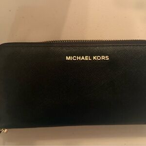 Michael Kors Black Zip-Around Wallet